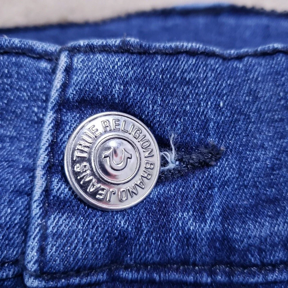 True Religion Jeans Mens 34 (35x32) Blue Ricky Relaxed Straight Med‎ Wash Denim